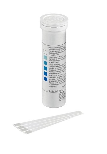 Тест-полоски Rems / 50 - тест-полоски H2O2 для контроля полной промывки дезинфицирующего раствора после дезинфекции, 0 – 50 мг/л. Упаковка из 100 штук.