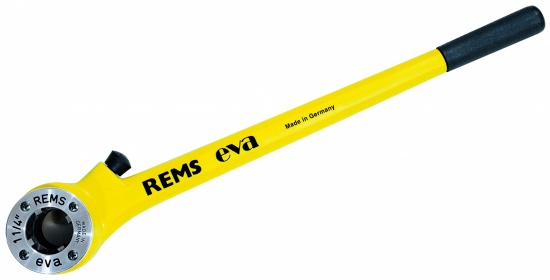 Резьбонарезной клупп Rems Eva Set R 1 - 1 1/4 - 1 1/2 - 2'' - резьбонарезной клупп высокого качества для нарезания трубной резьбы диаметром 1", 1 1/4", 1 1/2", 2" с головками и храповым рычагом в комплекте.